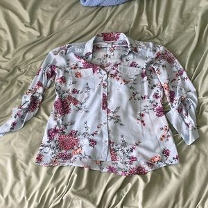 Candies baby blue floral button down, size medium
